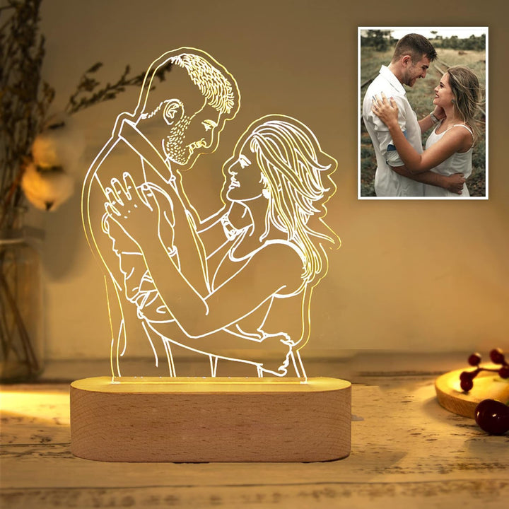 1pc Lámpara de foto 3D personalizada Lámpara de noche con retrato personalizado Cubo de luz con imagen grabada Marco de placa conmemorativa Regalos de cumpleaños para recordar Usando mis propias fotos para hombres y mujeres – Estilo moderno, alimentado p
