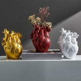 1 Unidad, Jarrón De Resina Con Forma De Corazón Art Deco, Jarrón De Corazón Nórdico Novedoso, Maceta Decorativa Para El Hogar, Pieza De Acento Para Decoración De Interiores Y Exteriores.