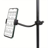 Soporte Ajustable para Teléfono en Soportes de Micrófono - ABS Duradero y Aleación de Aluminio, Rotación 360°, Montaje Sin Herramientas, Portátil Manos Libres para Smartphones (), Adaptador de Clip para Microphone, Accesorios de Actuación, Sujeción Segur