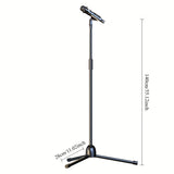 Soporte de micrófono ajustable profesional con sujeción de pinza - Soporte trípode de hierro duradero para transmisión en vivo, grabación, canto, actuaciones en escena - Uso interior/exterior, pies de goma antideslizantes, portátil y resistente, equipo d