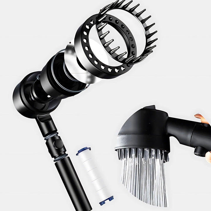 Rociador de Ducha con Masaje de Presión y Tres Niveles más 12 Elementos Filtrantes