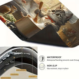 1 pieza de protector de estufa de gato chef lindo - Resiste el calor, resistente a los arañazos, alfombrilla de goma con diseño de escena de cocina divertida, fácil de limpiar y duradera, perfecta para cocinas elegantes, accesorio de cocina elegante | De