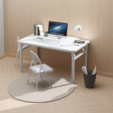 Mesa plegable blanca - Diseñada compactamente para hogar, oficina, dormitorios y espacios pequeños. Incluye marco con sillas, adecuado para todas las estaciones.