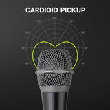 Micrófono Dinámico Portátil Profesional AmaceX GM58 con Interruptor de Encendido/Apagado, Cable de 5.0 metros - Ideal para Karaoke, Actuaciones en Vivo y Discursos