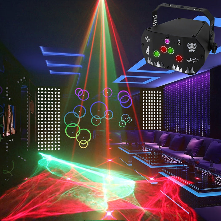 1-Pack Luces DJ con Control Remoto Alimentadas por USB - Iluminación LED RGB Cambiante para Escenarios, Fiestas, Bodas, Navidad y Diwali - Compatible con PC/Laptop (Sin Pilas Necesarias), Luces de Disco para Eventos, Decoración Vibrante, Alta Calidad, Id