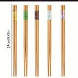 5 pares/10 pares de palillos chinos de bambú natural de montaña, multicolor, antideslizantes, resistentes a altas temperaturas, reutilizables, para hogar y restaurante