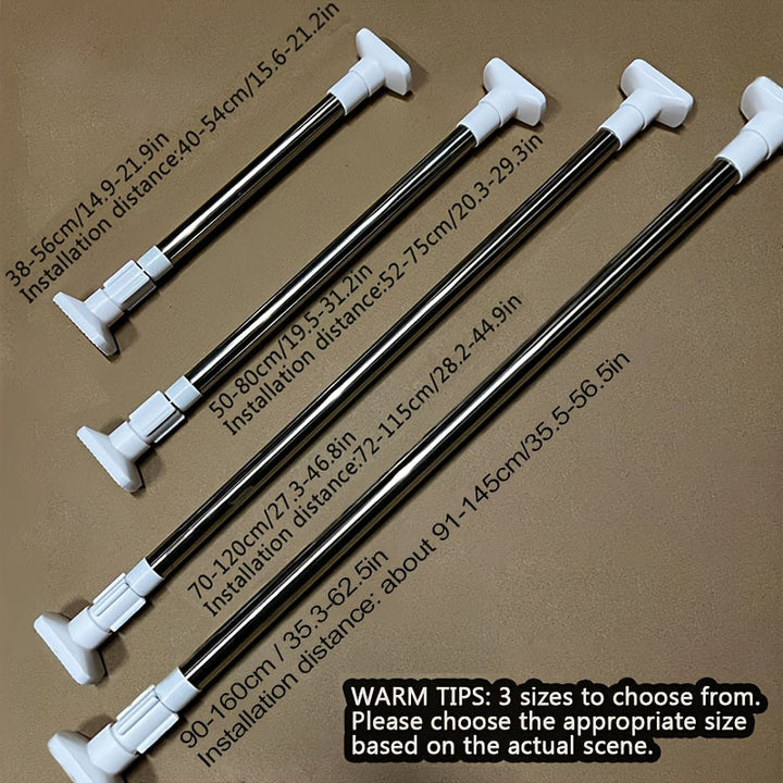 Varilla telescópica multifuncional sin diamantes para cortinas de baño, puertas y armarios - fácil instalación, estructura metálica, ideal para accesorios de RV y muebles de baño