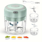 Procesador de Alimentos Inalámbrico Recargable Mini 250ml con Cuchilla de Acero Inoxidable - Picadora Eléctrica USB Portátil 1200 RPM para Ajo, Verduras, Frutos Secos, Especias, Chile y Carne - Diseño Compacto y Ligero para Cocina en Casa y Uso Exterior,