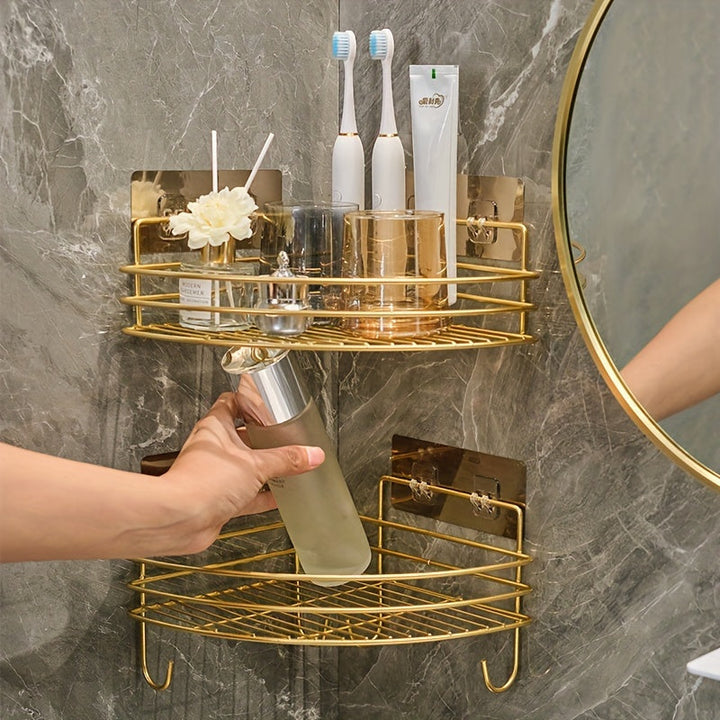 Estante de esquina para el baño, amplio para guardar cosméticos, productos de cuidado de la piel y cepillos de dientes