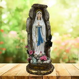 Lámpara Solar IP44, Estatua Religiosa de la Virgen María en Resina para Festivales, Luz Decorativa para Paisajes Exteriores, Adecuada para Jardines y Patios, Regalo de Vacaciones para Amigos