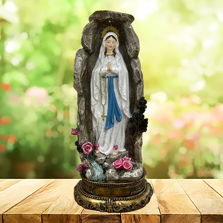 Lámpara Solar IP44, Estatua Religiosa de la Virgen María en Resina para Festivales, Luz Decorativa para Paisajes Exteriores, Adecuada para Jardines y Patios, Regalo de Vacaciones para Amigos