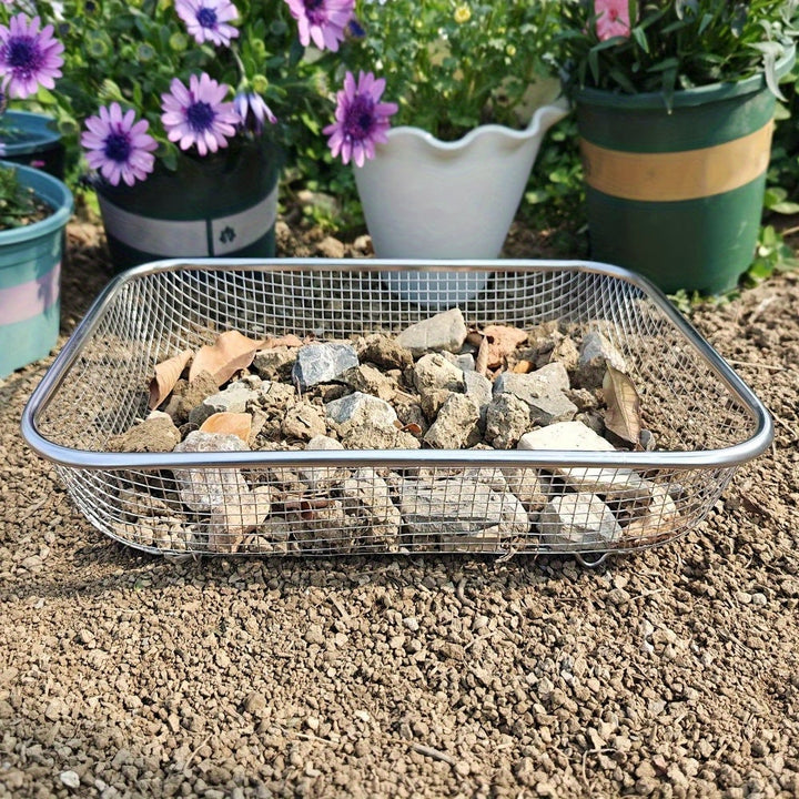 Tamiz de Acero Inoxidable para Suelo Resistente - Malla de 1/4 Pulgada para Piedra, Compost y Arena, Herramienta Manual Antioxidante para Jardinería, Uso en Tierra y Exteriores - Utensilio Duradero para Preparación Eficiente del Suelo