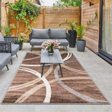 Alfombra de acampada al aire libre de terciopelo de lujo - 852g/m², resistente al deslizamiento, con diseño geométrico, lavable en máquina, ligera, para RV, patio, jardín y acampada. Alfombra rectangular duradera con diseño elegante, alfombra de suelo pa