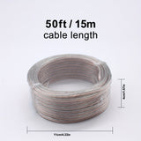 [Cable de Bocina Transparente 22 AWG] Cable de Bocina Transparente 22 AWG - 1 Rollo de 50 FT/100 FT/328 FT, Adecuado para Sistemas de Sonido Estéreo, Bocinas de Cine en Casa, Sonido Envolvente y Radios