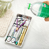 1 plato de desinfección de acero inoxidable para herramientas de arte de uñas - Acero inoxidable 304, desinfección rápida de 5 minutos, duradero y resistente, ideal para herramientas de manicura, accesorios de arte de uñas, almacenamiento de escritorio e