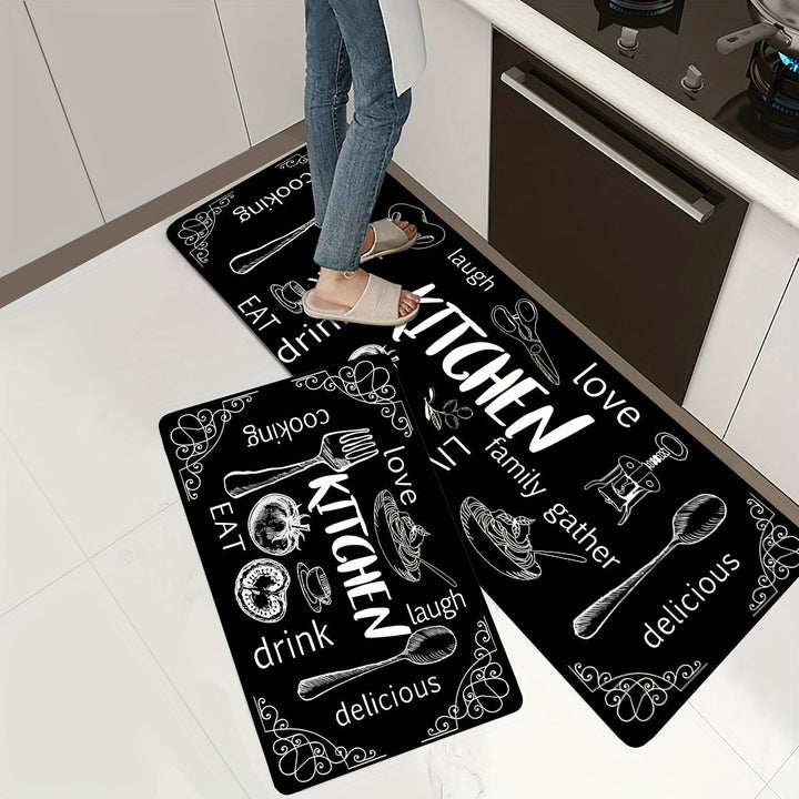 1pc Alfombra Antifatiga para Cocina, Alfombra Acolchada Antideslizante Gruesa, Tapete Corredor, Alfombrillas de Confort para Estar de Pie Resistentes, Alfombra para Pasillo y Lavandería