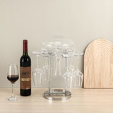 1pc Soporte Creativo para Copas de Vino, Diseño Lujoso, Sostiene 6 Vasos, Estante Colgante con Alambre de Hierro, Sin Necesidad de Taladrar, Exhibidor Premium para Decantador y Aireador de Vino