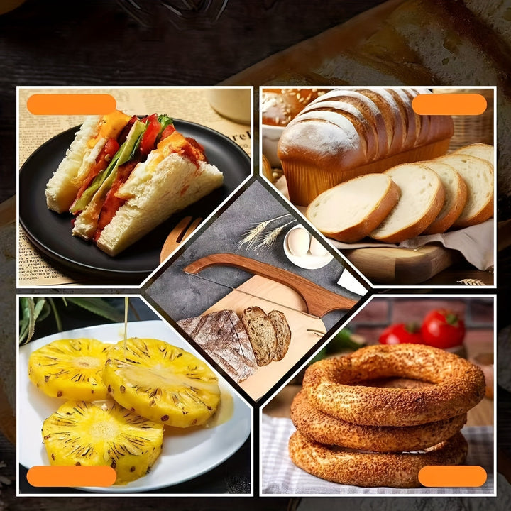 Navaja de Pan Premium con Mango Ergonómico - Cuchilla Ajustable para Cortes Uniformes, Herramienta Rústica para Panadería Artesanal y Repostería, Diseño en Madera Natural para Panaderías Profesionales y Cocinas Hogareñas, Presentación Estética Artesana,