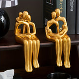 1 pieza de Figurita de Arte Abstracto en Posición Sentada, un Lujo y Ornamento de Alta Gama Pequeño para el Salón, Entrada de la Casa y Armario de TV, Hecho de Materiales de Alta Calidad.