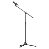 Soporte de micrófono ajustable profesional con sujeción de pinza - Soporte trípode de hierro duradero para transmisión en vivo, grabación, canto, actuaciones en escena - Uso interior/exterior, pies de goma antideslizantes, portátil y resistente, equipo d