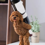 Rack de Vino Europeo Creativo para el Hogar, Decoración de Vino para el Salón, Bar, Teddy Dog, Rack de Vino Tinto, Decoración Divertida | Portavino Decorativo | Construcción de Resina