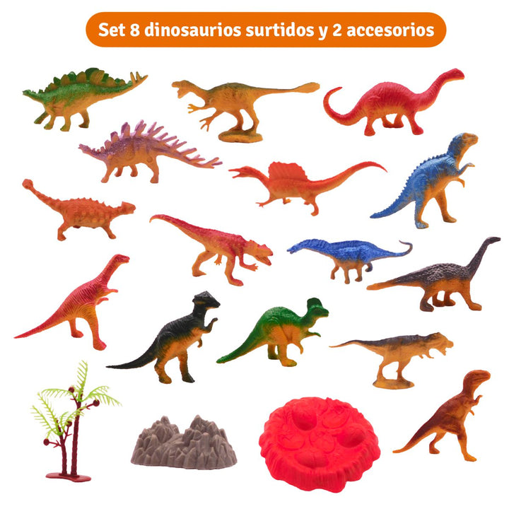 Set Figuras Dinosaurios X8 Juguete Didáctico Colección Niños GM1911-121