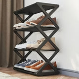 1 pieza de estante de zapatos X con forma de tubo de metal, organizador de almacenamiento de varias capas que ahorra espacio para entrada o pasillo - Montaje fácil, regalo ideal para la organización del hogar, almacenamiento de zapatos en la entrada | Es