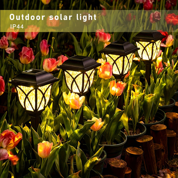 6 piezas de luces solares retro para exteriores, luces solares para jardín, senderos, patios, césped, aceras, garajes privados, regalo de Navidad.