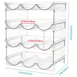 Organizador de Botellas y Vinos Apilables Transparente en Paquetes de 2/3/4 - Almacenamiento Duradero y Ahorrador de Espacio para Armarios de Cocina, Estantes, Encimeras - Sostiene Múltiples Botellas, Vasos, Tarros (Montaje Fácil)