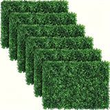 6-Pack Paneles de Césped Artificial Evergreen - Valla de Privacidad Resistente y Fondo para Bodas, Pantallas Verdes Extra Grandes 15.75x23.62 Pulgadas (40x60 cm), Sin Necesidad de Cableado, Instalación Fácil con Tiras Adhesivas, Paneles Plásticos Imperme
