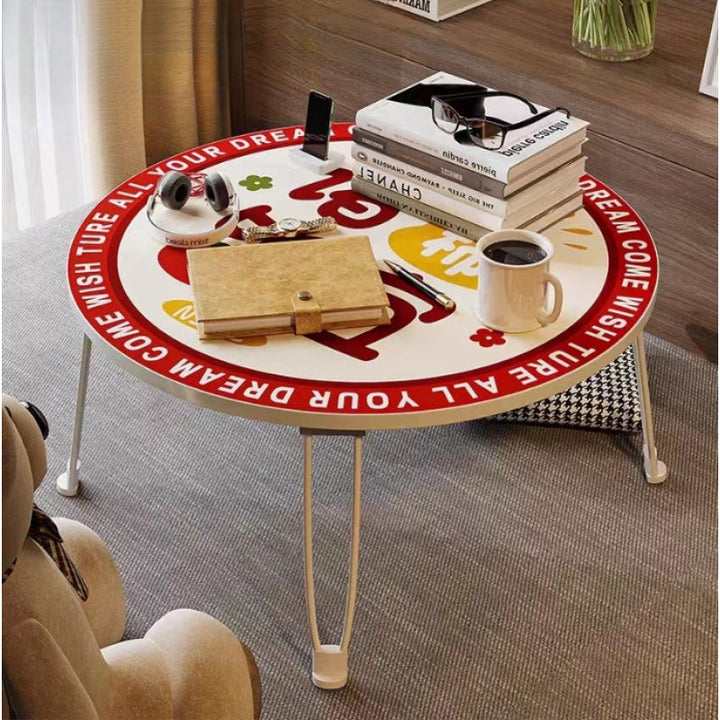 Mesita plegable moderna amarilla, mesa de salón para libros, revistas y computadoras, 3 tamaños disponibles - decoración para hogar, oficina, dormitorio o cocina