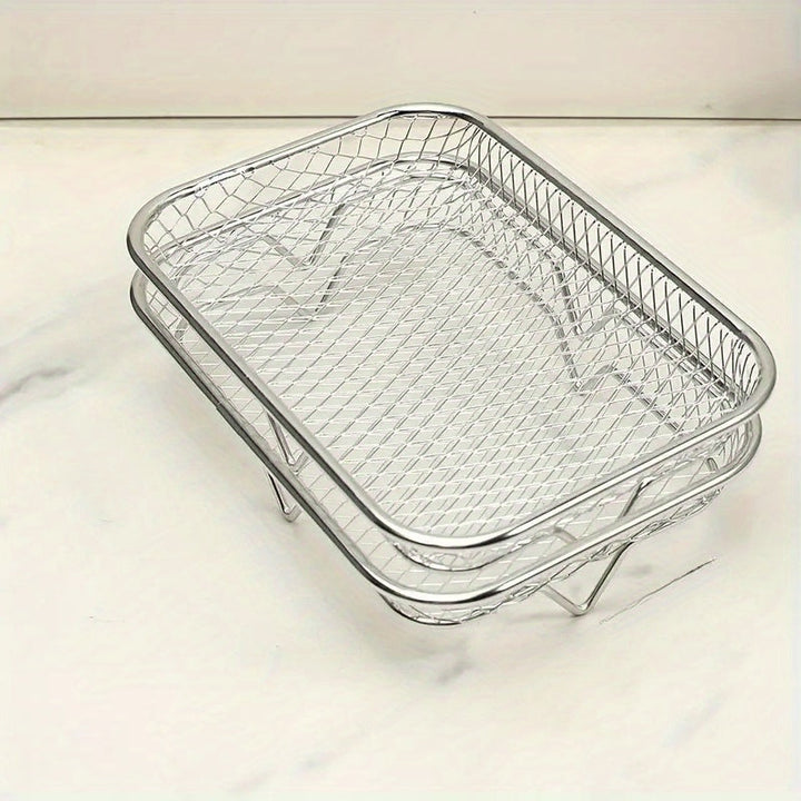 Soporte Rectangular Multifuncional, Estante Apilable para Microondas, Herramienta de Cocina Segura para Contacto con Alimentos, Compatible con la Mayoría de las Freidoras de Aire, Práctico para Cocinar