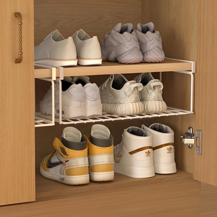 Organizador de Zapatos de Metal que Ahorra Espacio - Diseño Duradero y Plegable para Armarios, Dormitorios y Residencias Universitarias