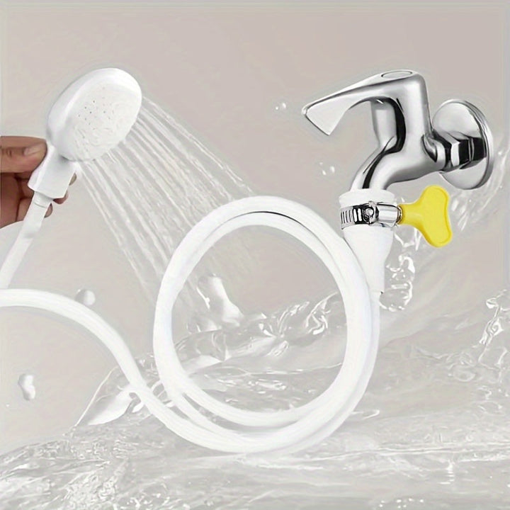 1pc Rociador de ducha portátil de mano, cabezal de grifo de conexión rápida multifunción, cabezal de ducha de cuerpo completo para baño y lavado de mascotas, plástico ABS duradero, no necesita electricidad, montaje fácil de bloqueo por giro - Accesorio p