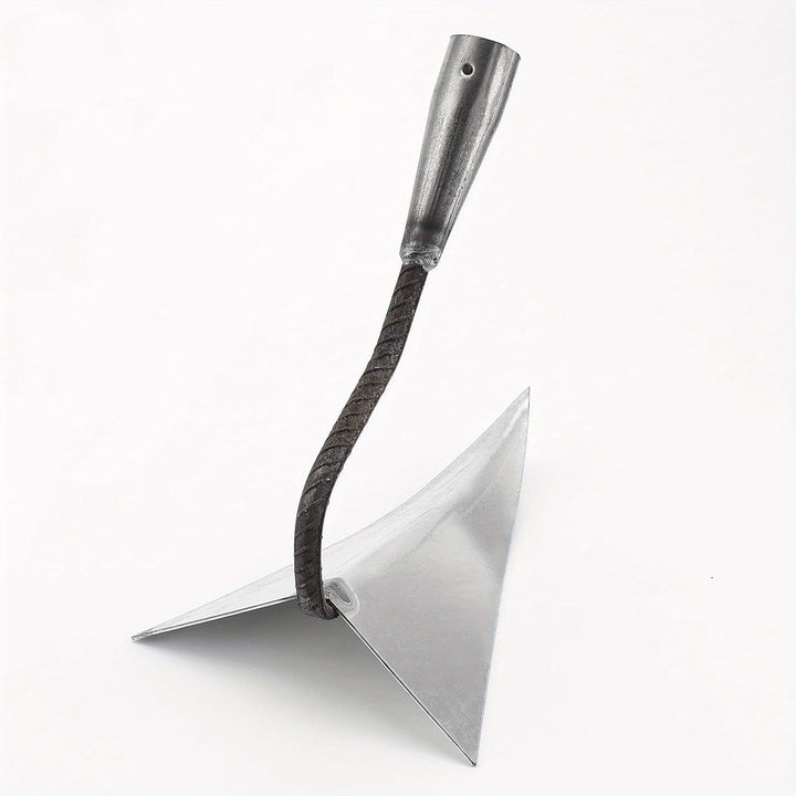 1 Azada de jardín en forma de V de alta resistencia con cuchilla triangular afilada - Azada de mano de metal duradera para cavar, desmalezar y aflojar la tierra - Ideal para jardinería en patio trasero y plantación - No requiere electricidad
