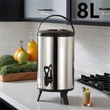 1 pieza, Dispensador de té aislado de acero inoxidable, cubo de hielo versátil para beber al aire libre, cubo térmico de gran capacidad para leche con diseño de tapa de múltiples capas, base plegable para uso comercial, equipado con asa para agregar hiel