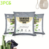 3/5/7/12 unidades de Bolsas de Carbón de Bambú para Eliminar Olores - Perfectas para Zapatos, Armarios, Coches, Baños, Despensas - Sin Necesidad de Electricidad