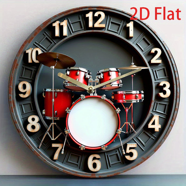 1 ud., Modelo de batería sobre mesa, Reloj de pared plano silencioso de 8 pulgadas en diseño acrílico cuarzo, ideal para hogares espirituales/fiestas/sala/cafetería/dormitorio/decoración de regalos