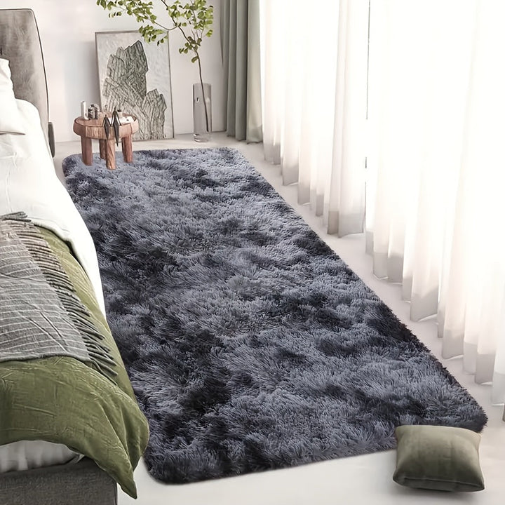 1pieza Alfombra de Pelo Suave Teñida, Alfombra de Lujo Moderna y Peluda, Absorbente de Agua, Antideslizante y Ideal para Sala de Estar y Dormitorio, Decoración para el Hogar, Alfombra de Poliéster Rectangular Tejida