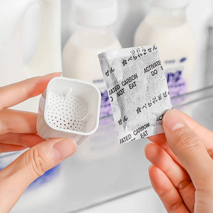 Desodorizante para Refrigerador No Eléctrico con Carbón Activado - Eliminador de Olores, Moho y Virus, Clip para Ventilación o Colocación en Gabinete para Nevera, Congelador, Cocina - Sistema Compacto de Desodorezación y Esterilización, Dispositivo Estét