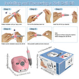 Amoladora de Uñas Electrónica Estacionaria con Pantalla Digital 110V, Herramienta de Escritorio con Velocidad Ajustable Rápida y Lenta, Pulidora Eléctrica Silenciosa de Alta Velocidad 35000 RPM, Incluye 1 Unidad Principal, 1 Mango, 1 Control Remoto y 6 C