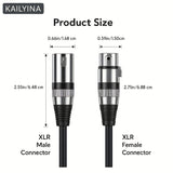2 Piezas de Cable XLR Profesional KAILYNIA 3 Pines, Macho a Hembra, Cables Blindados para Estudio, Micrófono a Mezclador, Podcasting y Altavoces Activos - Varios Longitudes Disponibles