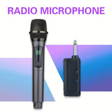 Micrófono inalámbrico YAMNWEO, micrófono inalámbrico UHF recargable con receptor, 160 pies, negro