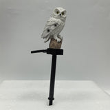 1pc Lámpara de Resina con Forma de Búho con Sensor de Luz Solar para Jardín y Decoración Exterior, Lámpara de Césped para Insertar en el Suelo