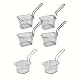 6 piezas de canastillas para freír papas, canasta de malla separadora de aceite, para restaurantes, pollo frito y snacks