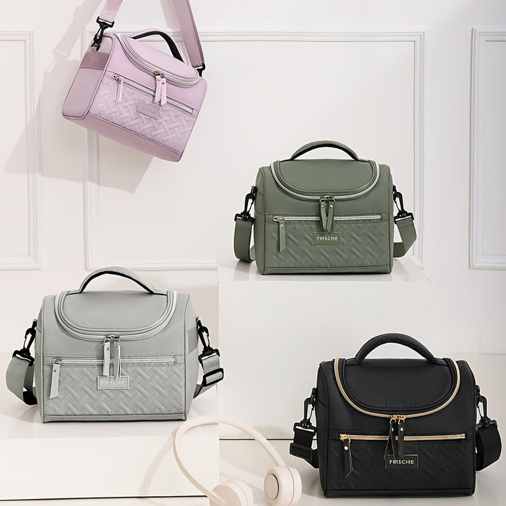 1 caja de almuerzo aislada CJORWYN para mujeres y hombres - Bolsa refrigerante de gran capacidad con correa de hombro ajustable, poliéster duradero, sin contacto con alimentos, ideal para oficina, escuela, picnic, camping, viajes, caja de almuerzo aislada