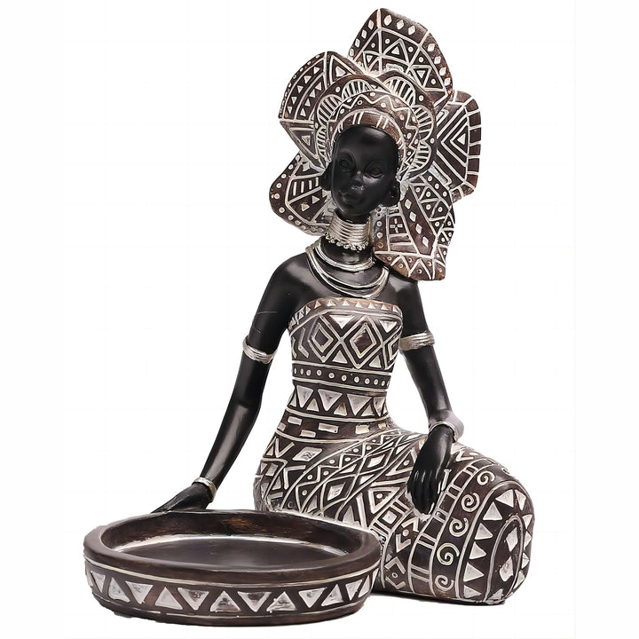 1 Pieza, Porta Velas De Figurina De Dama Africana Con Tótem Tribal Africano Para Bodas, Iglesias Y Decoración De Vacaciones, Estatuas Decorativas De Mujeres Africanas, Porta Velas Para El Hogar Y La Mesa