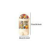 1pc Tubo de Almacenamiento para Animales de Peluche Versión Ampliada 2025, Organizador Vertical de Juguetes, Cubeta Transparente con Tapa para Juguete y Animalito