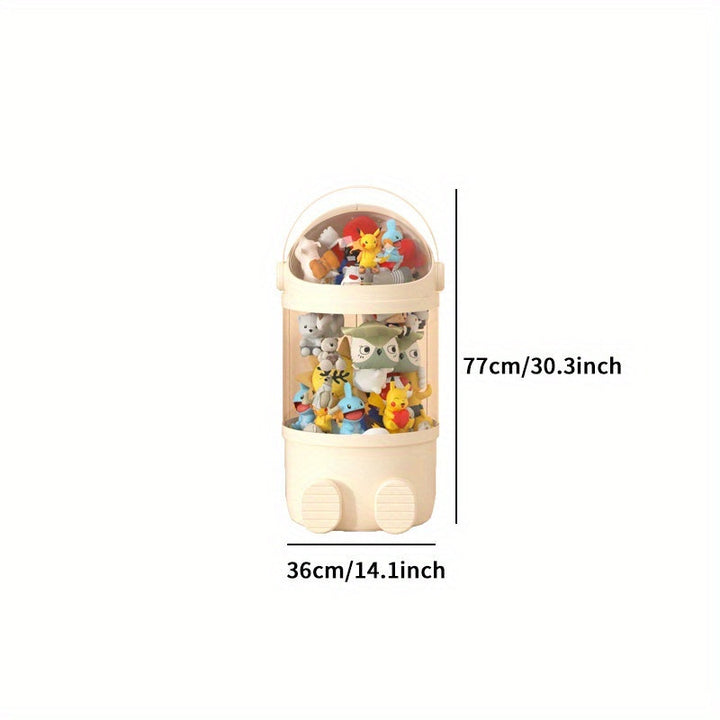 1pc Tubo de Almacenamiento para Animales de Peluche Versión Ampliada 2025, Organizador Vertical de Juguetes, Cubeta Transparente con Tapa para Juguete y Animalito