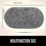 Suave alfombra ovalada de poliéster para dormitorio y sala de estar - Lavable a mano, patrón de mármol gris y blanco, perfecta para mesas de café, puertas y decoración hogareña acogedora, alfombras para vivir.
